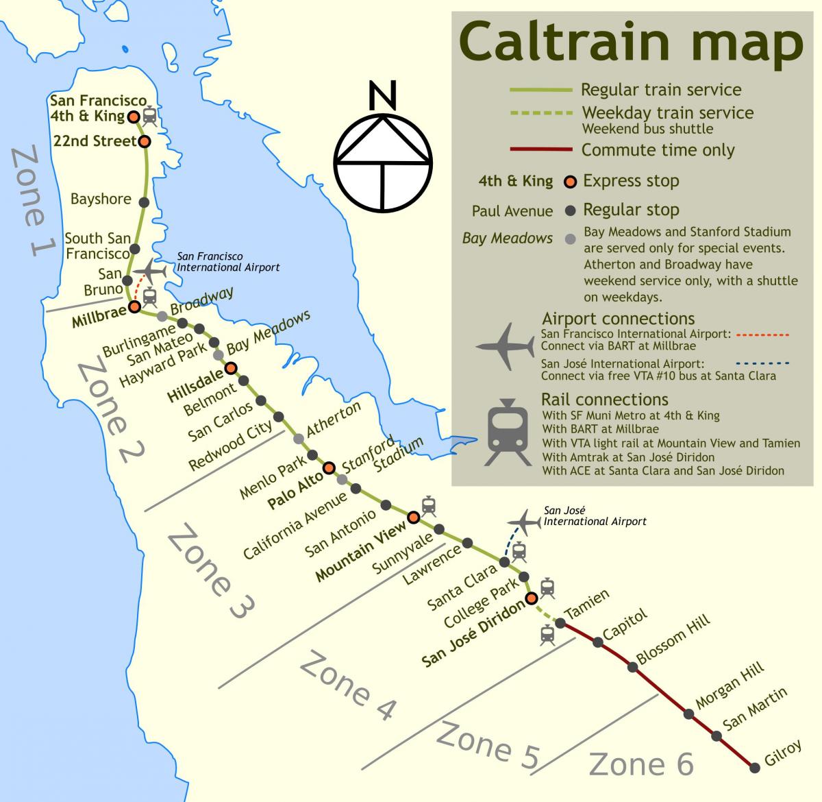 caltrain ndalon hartë