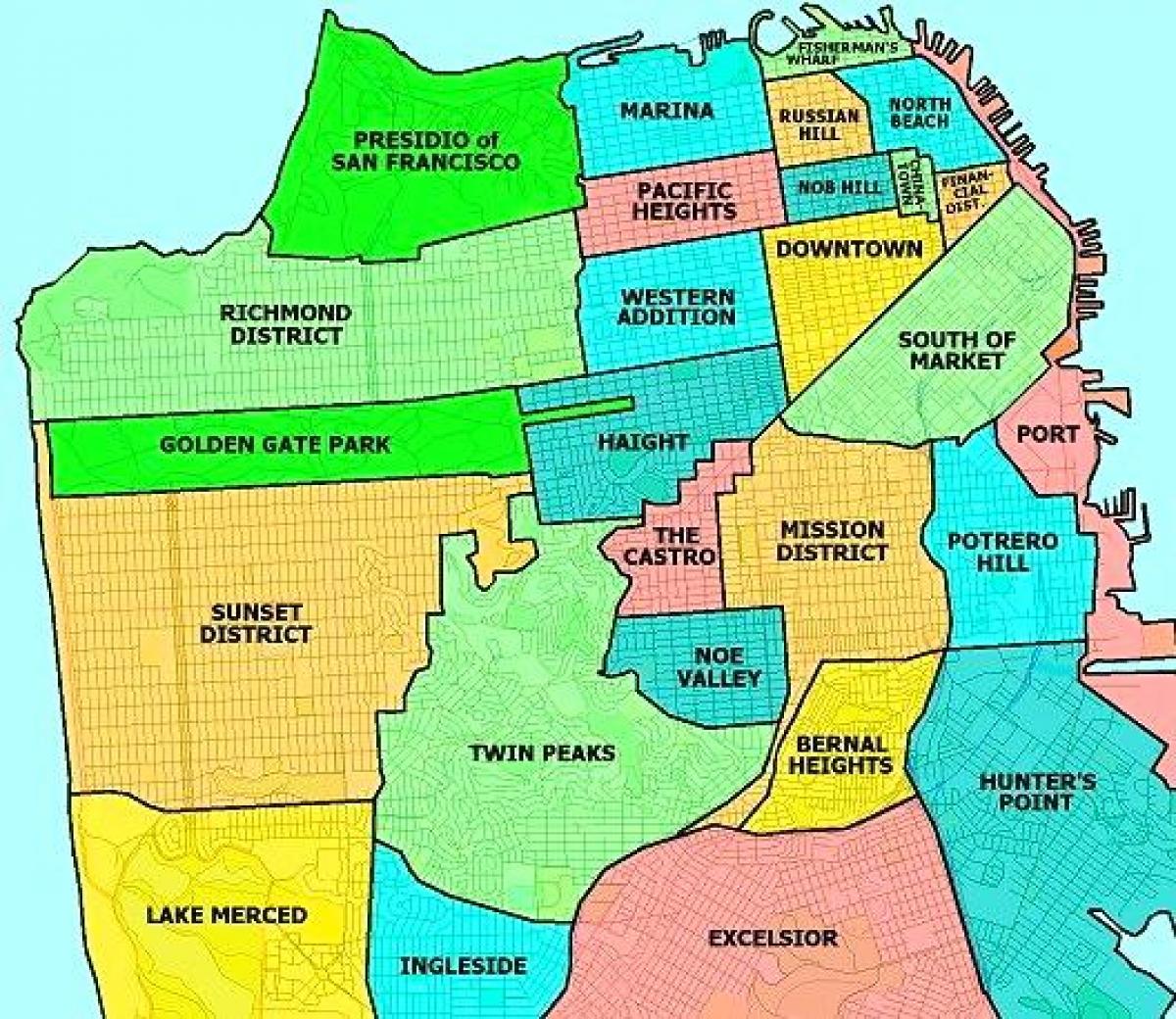 rrethinat e San Francisco hartë