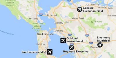 Aeroportet pranë San Francisco hartë