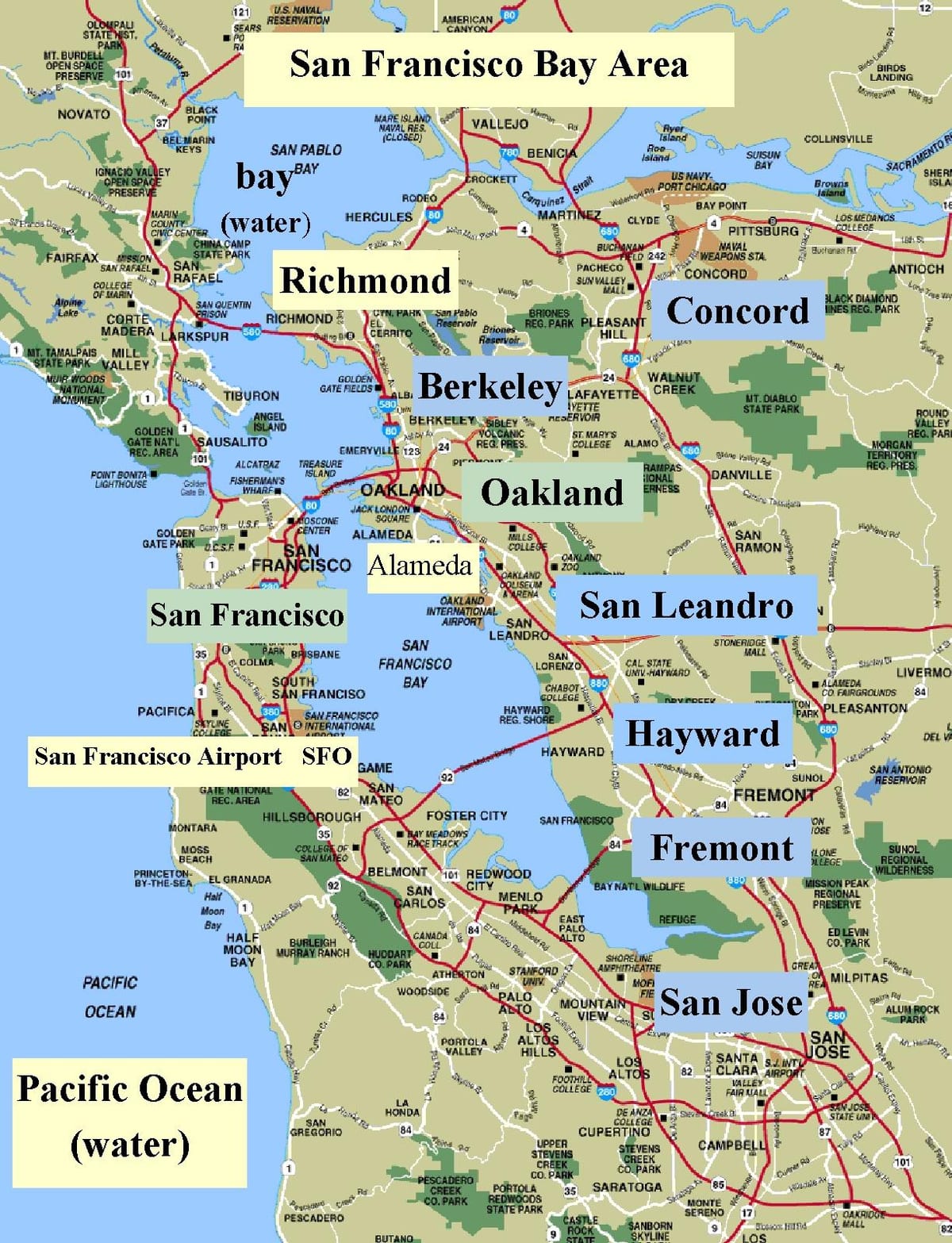 SFO bay area hartë