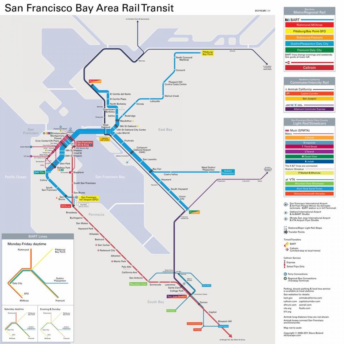 bay area transportit publik hartë