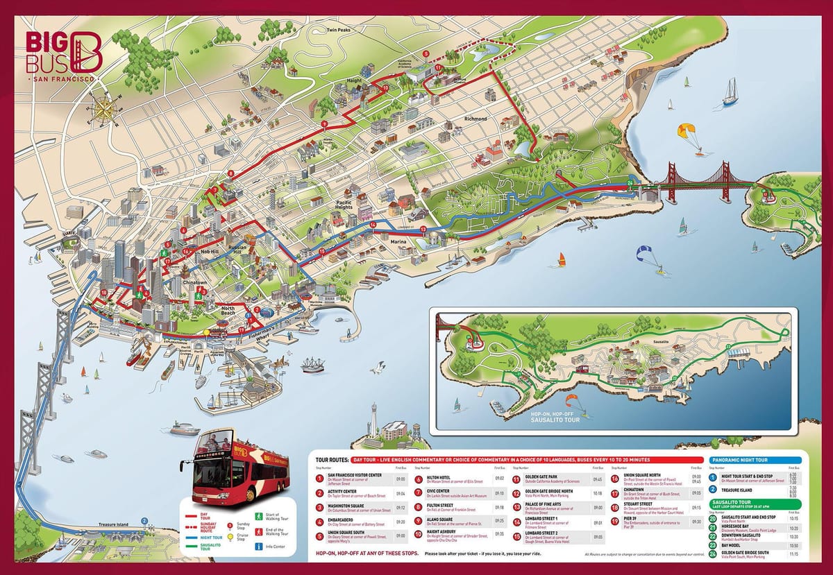 San Francisko turne me autobus hartë