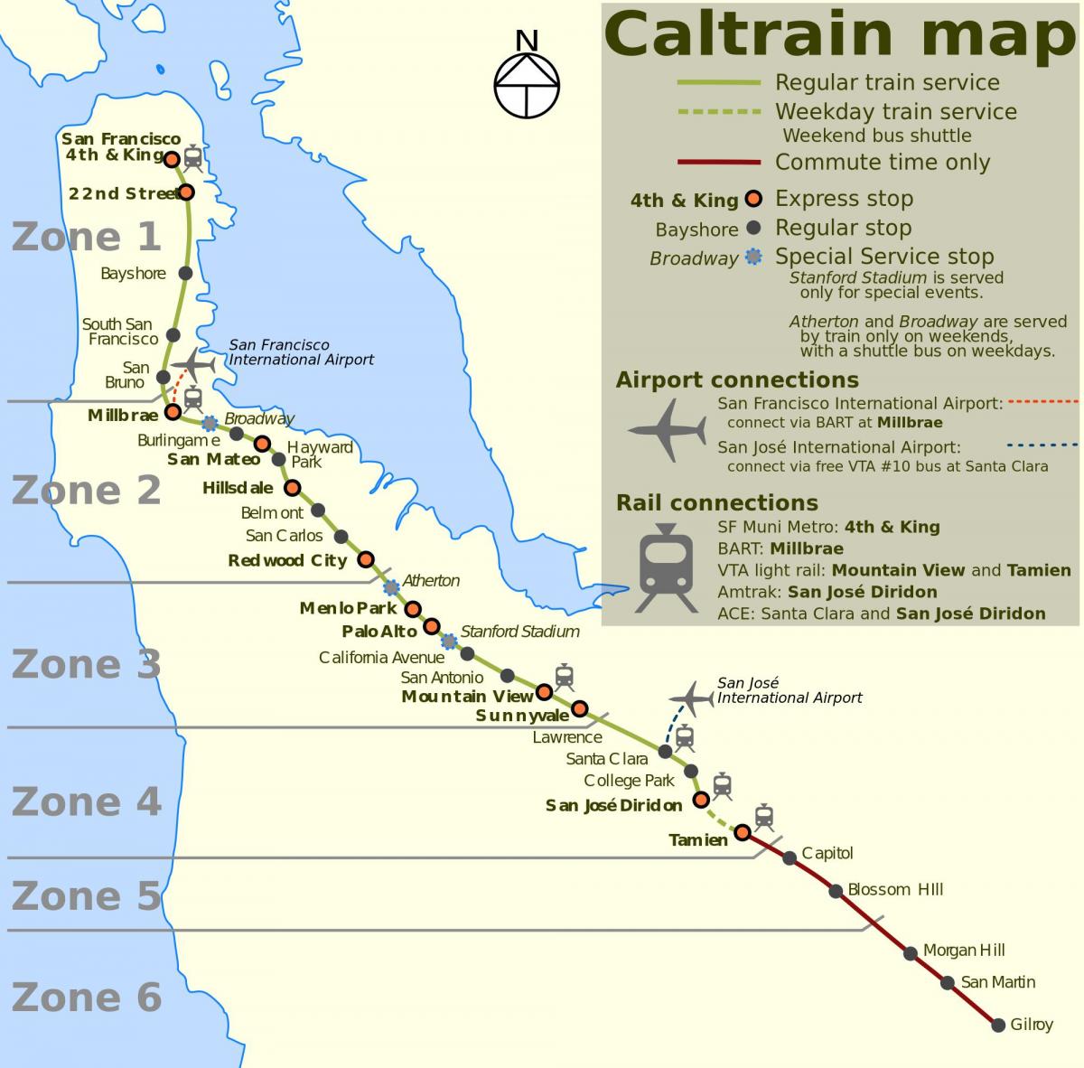 San Francisko caltrain hartë
