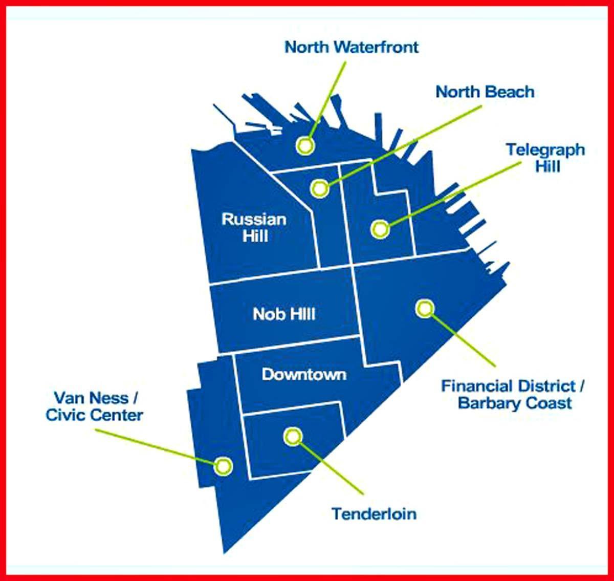 fileto distriktit në San Francisko hartë