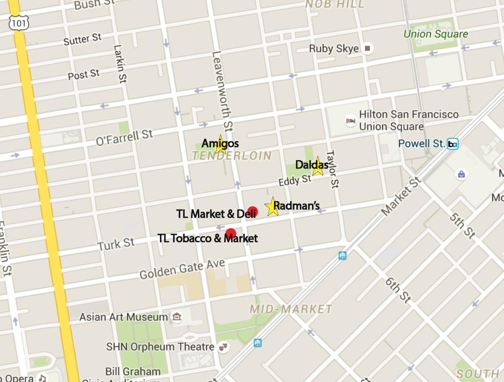 Harta e fileto zonën e San Franciskos