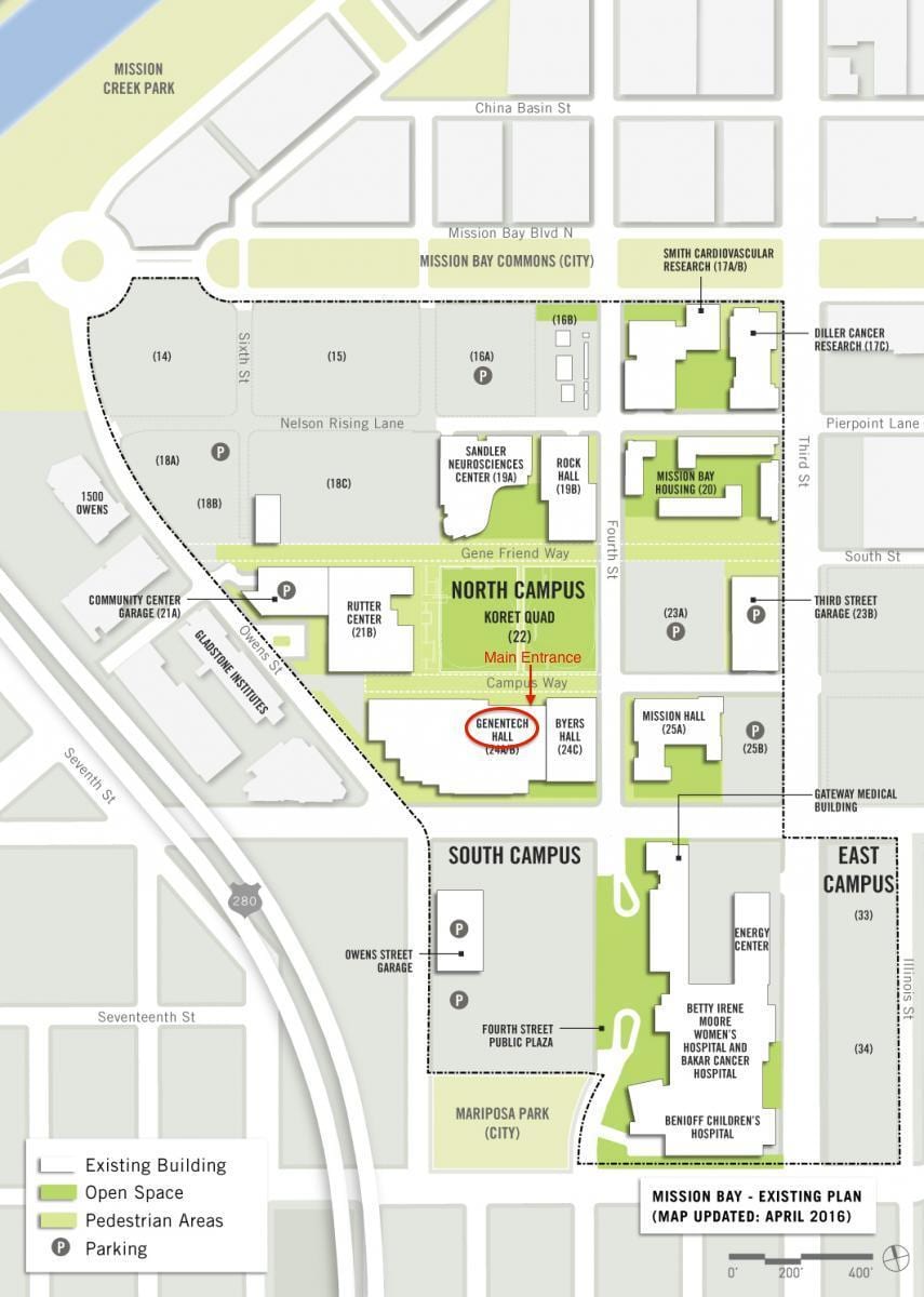 genentech e jugut, San Francisco kampus hartë