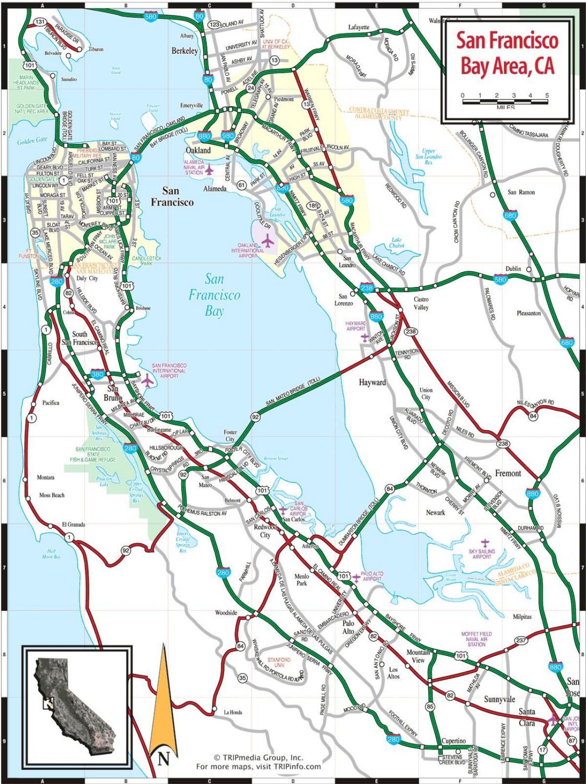 harta e San Francisco bay area