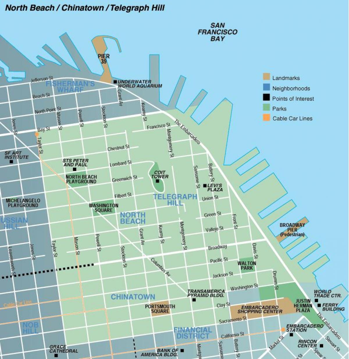 Harta e veriut të plazhit të San Franciskos