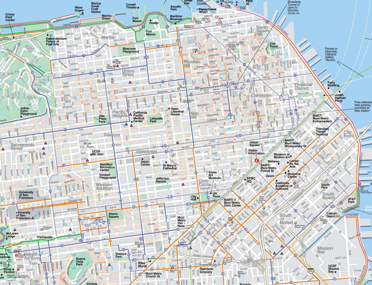 Harta e detajuar San Francisko