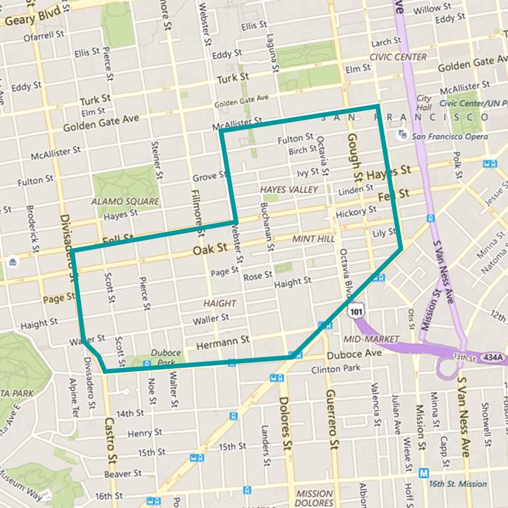 harta e hayes luginën San Francisko