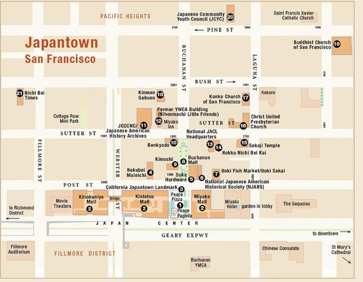 Harta e japantown San Francisko