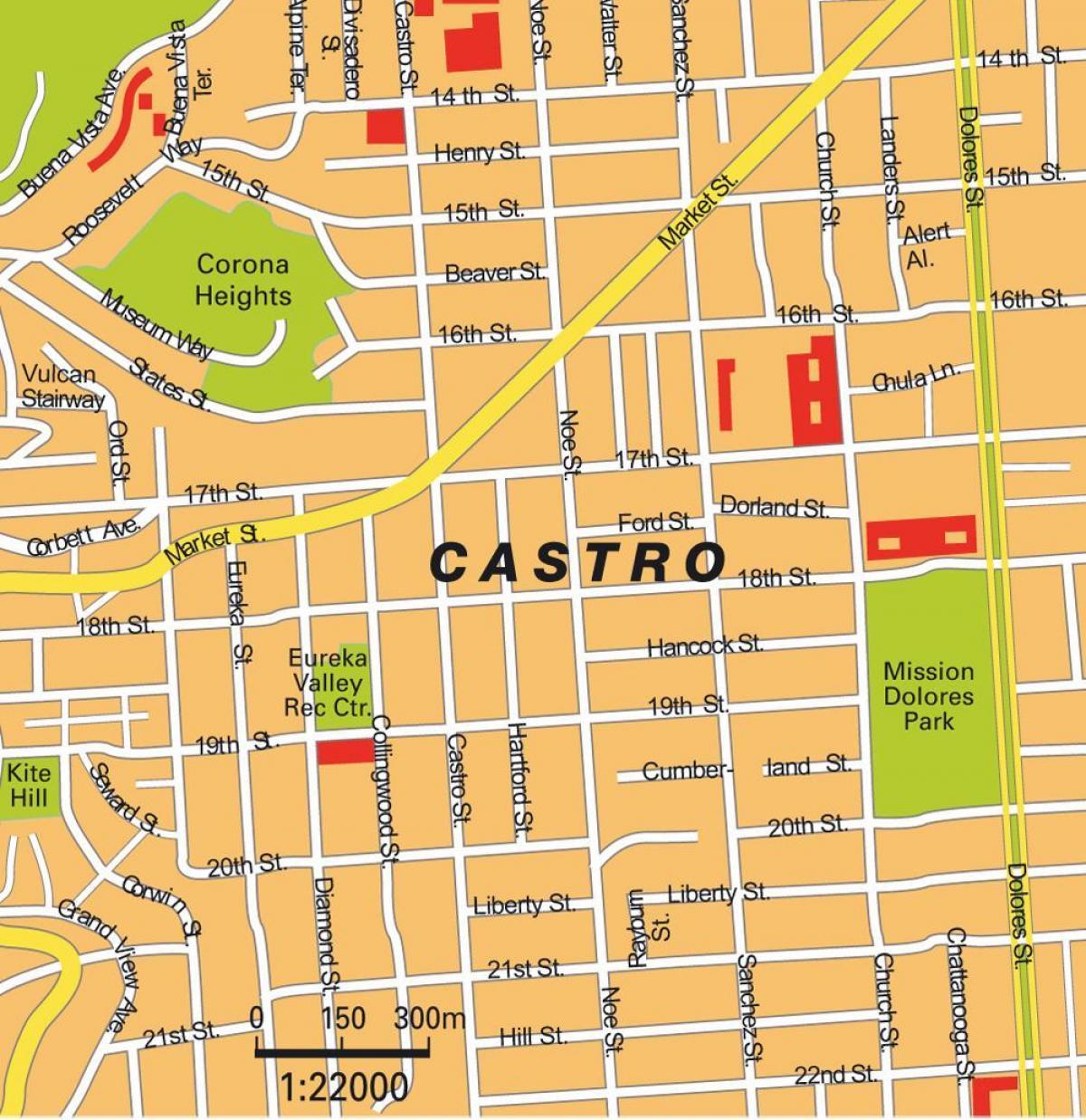 harta e kastro distriktit në San Francisko