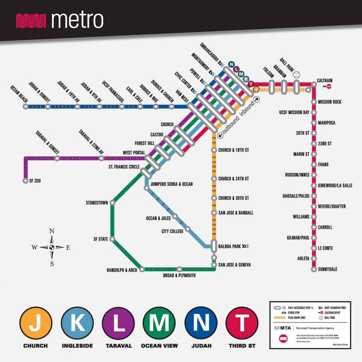 SF muni metro hartë