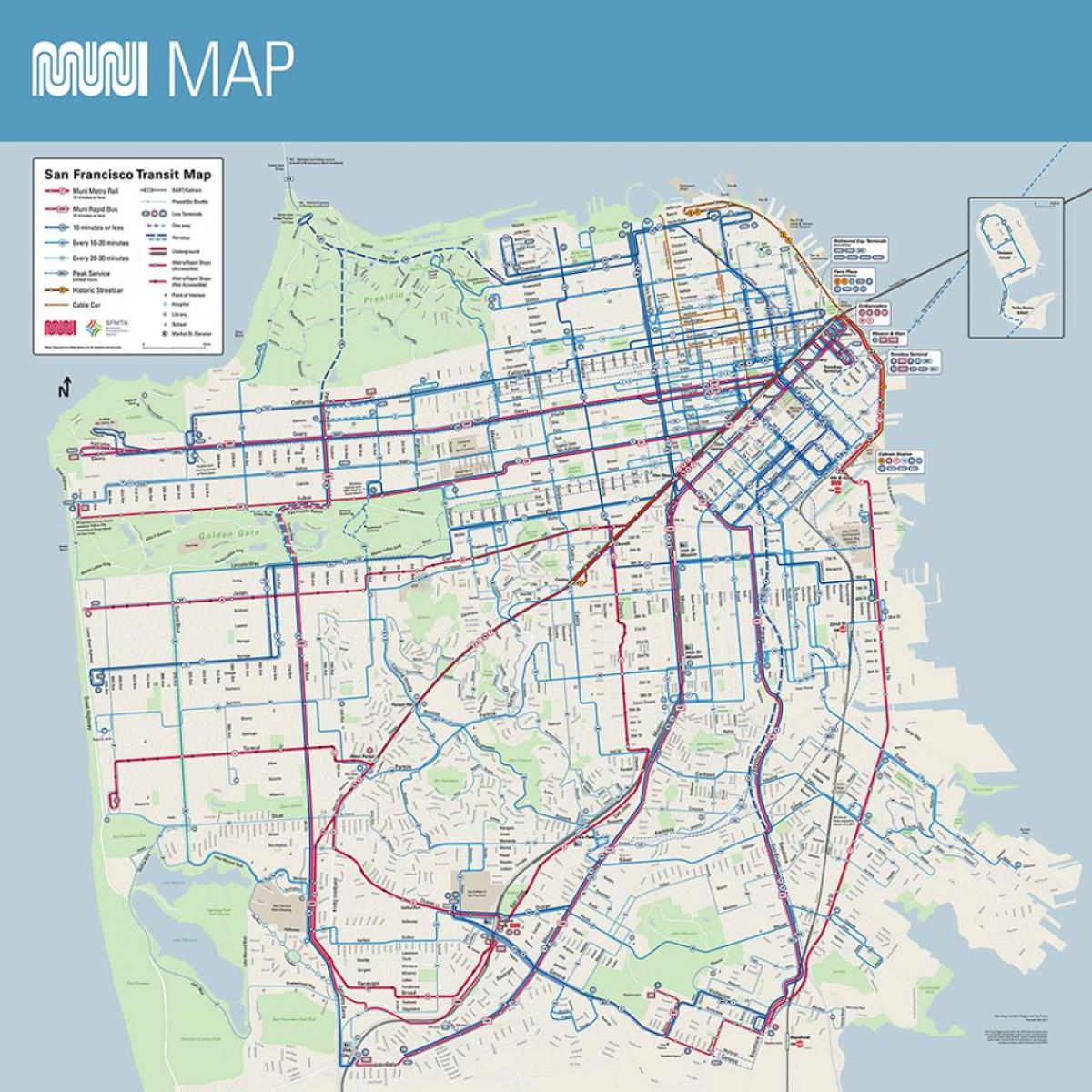 SF muni rrugë hartë