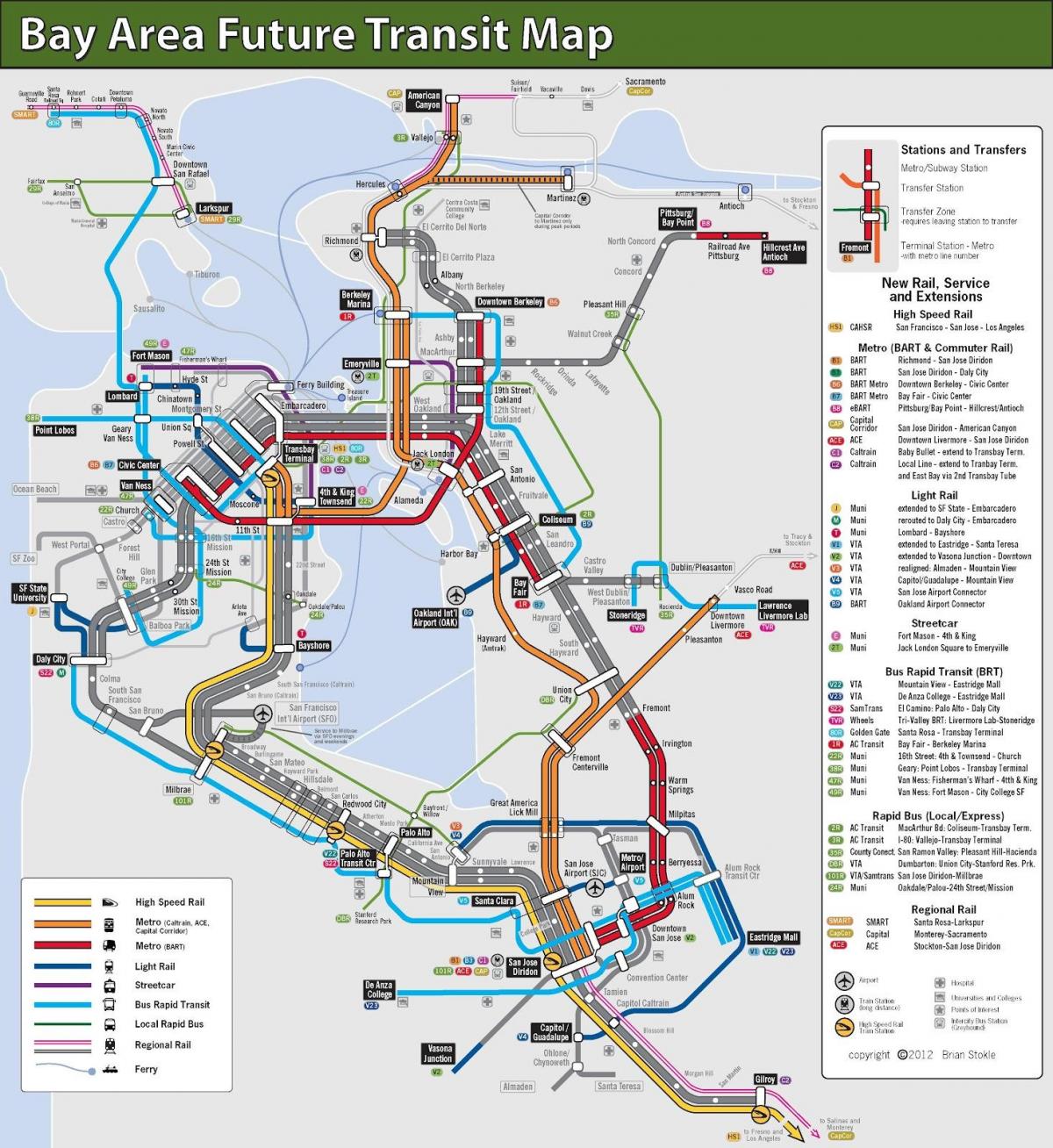 San Francisko në masë transit hartë