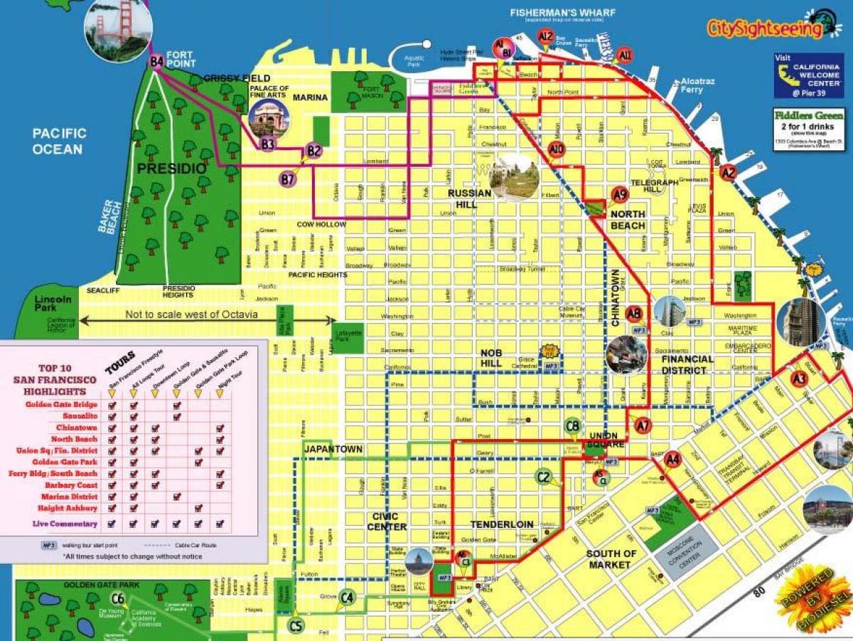 Harta e qytetit, gjë San Francisko rrugë