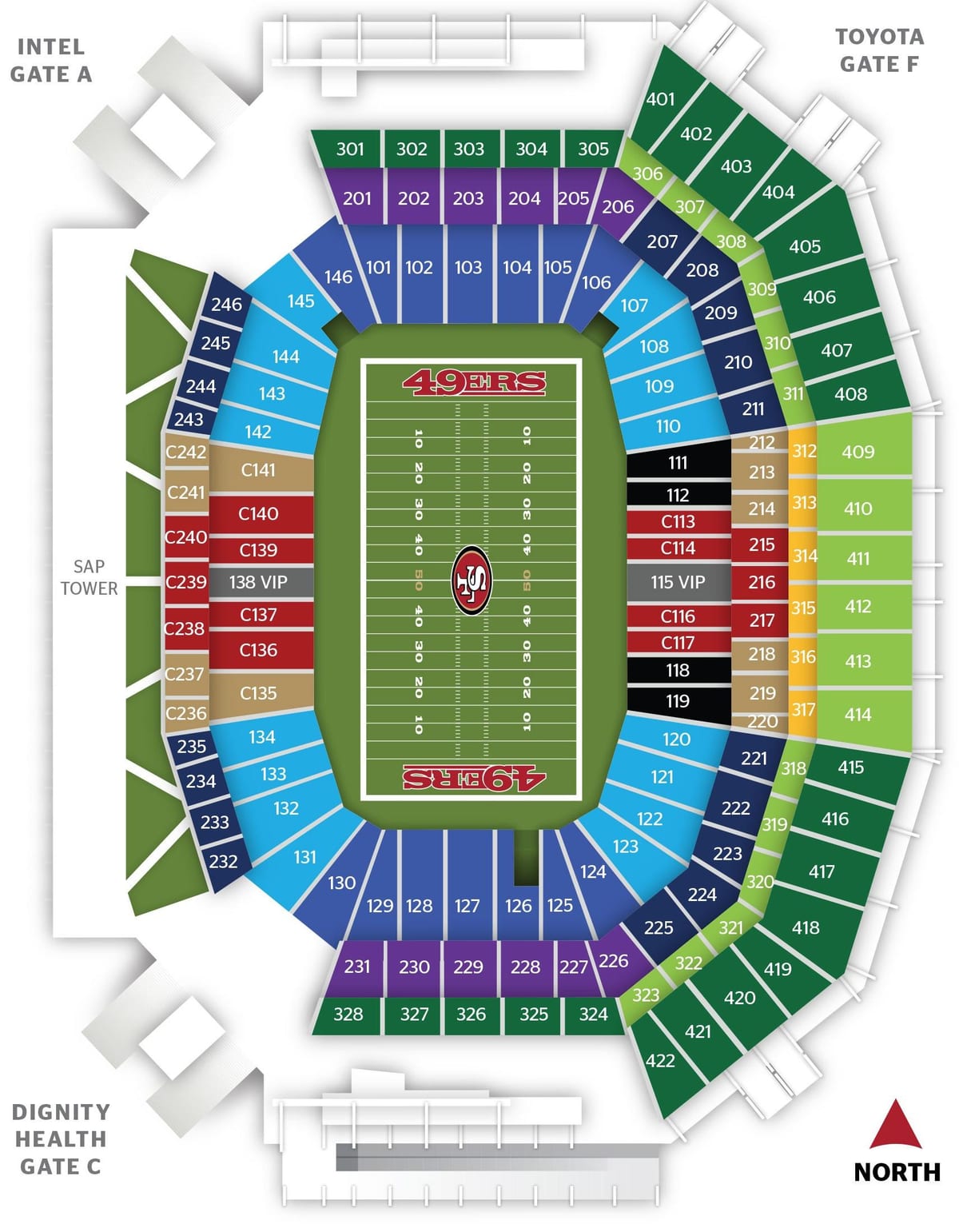 Harta e San Francisco 49ers stadiumin