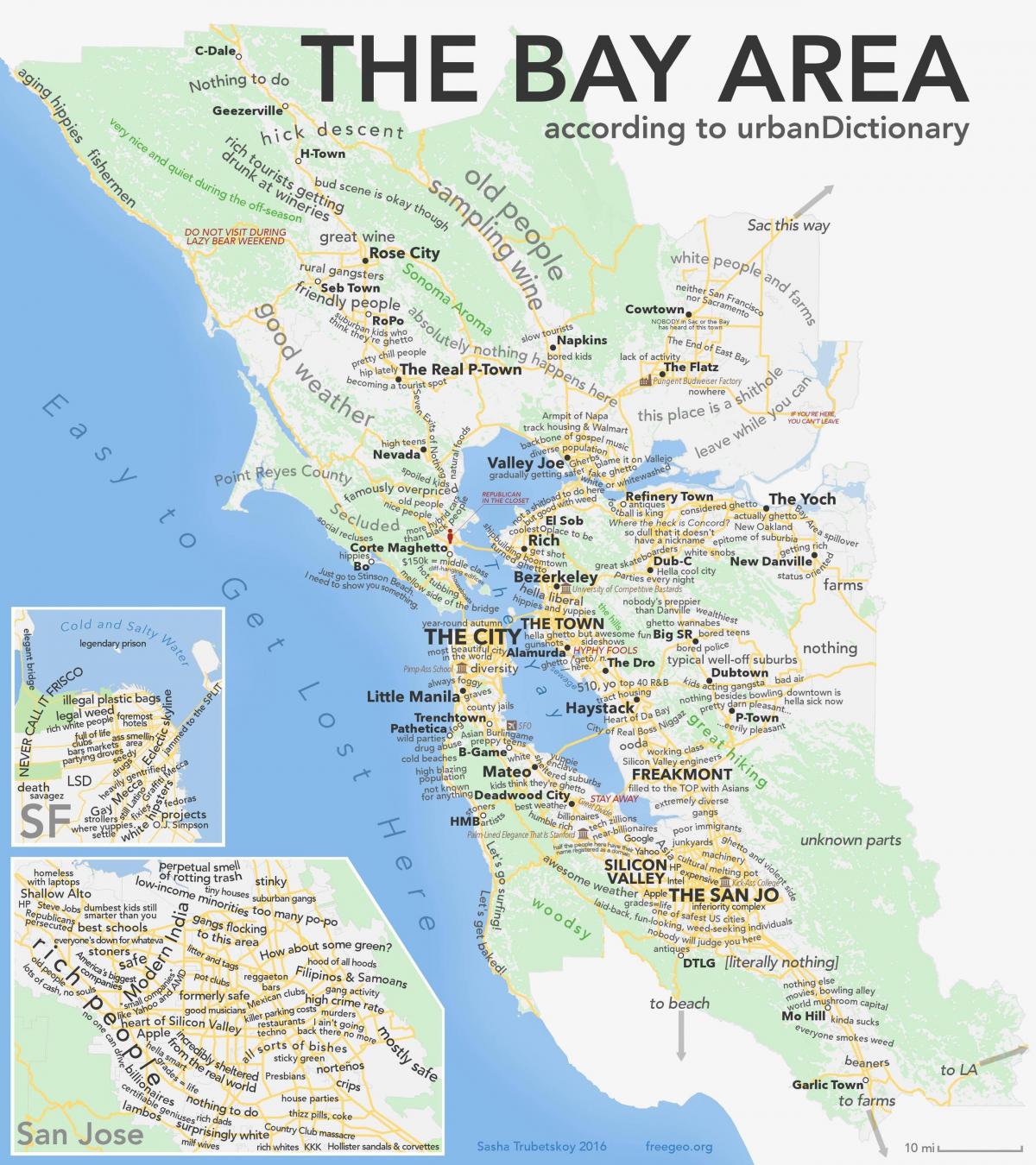 San Francisco bay area hartë kaliforni