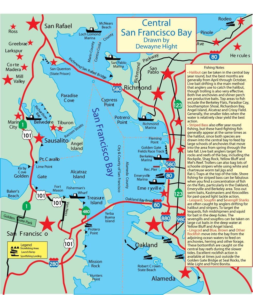 Harta e San Francisco bay peshkimit