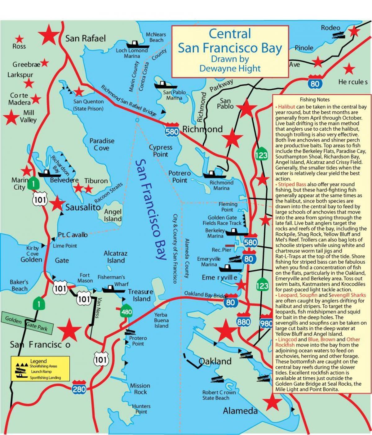 Harta e San Francisco bay peshkimit 
