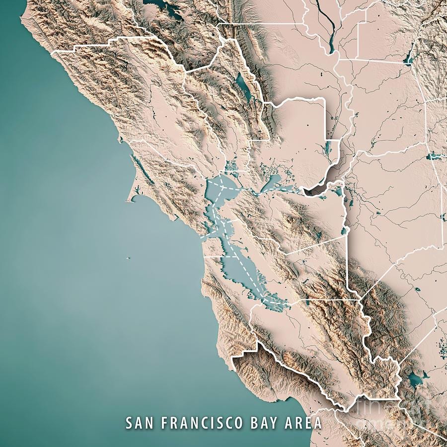 Harta e San Francisco bay topografike