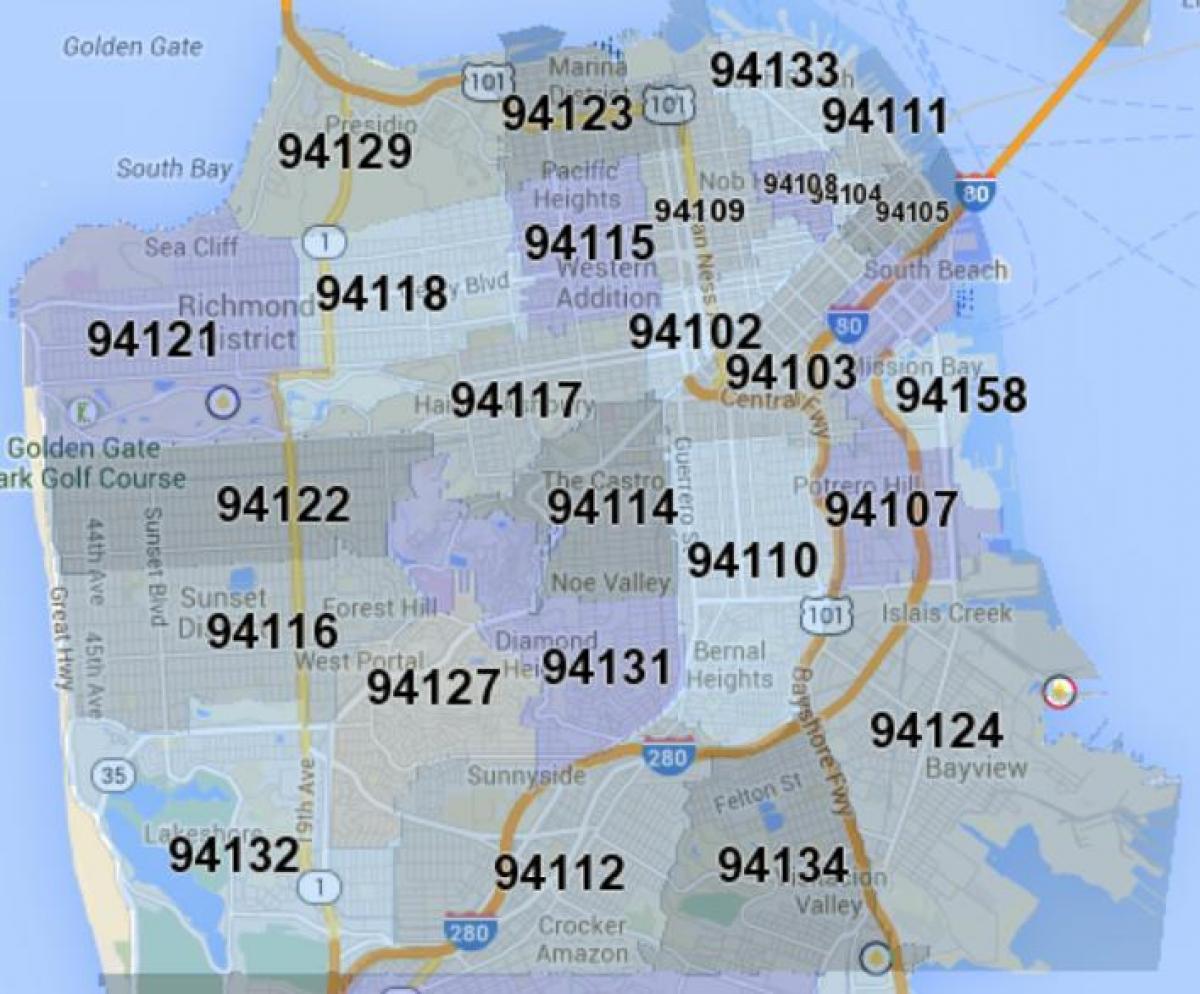 San Francisko zip hartë