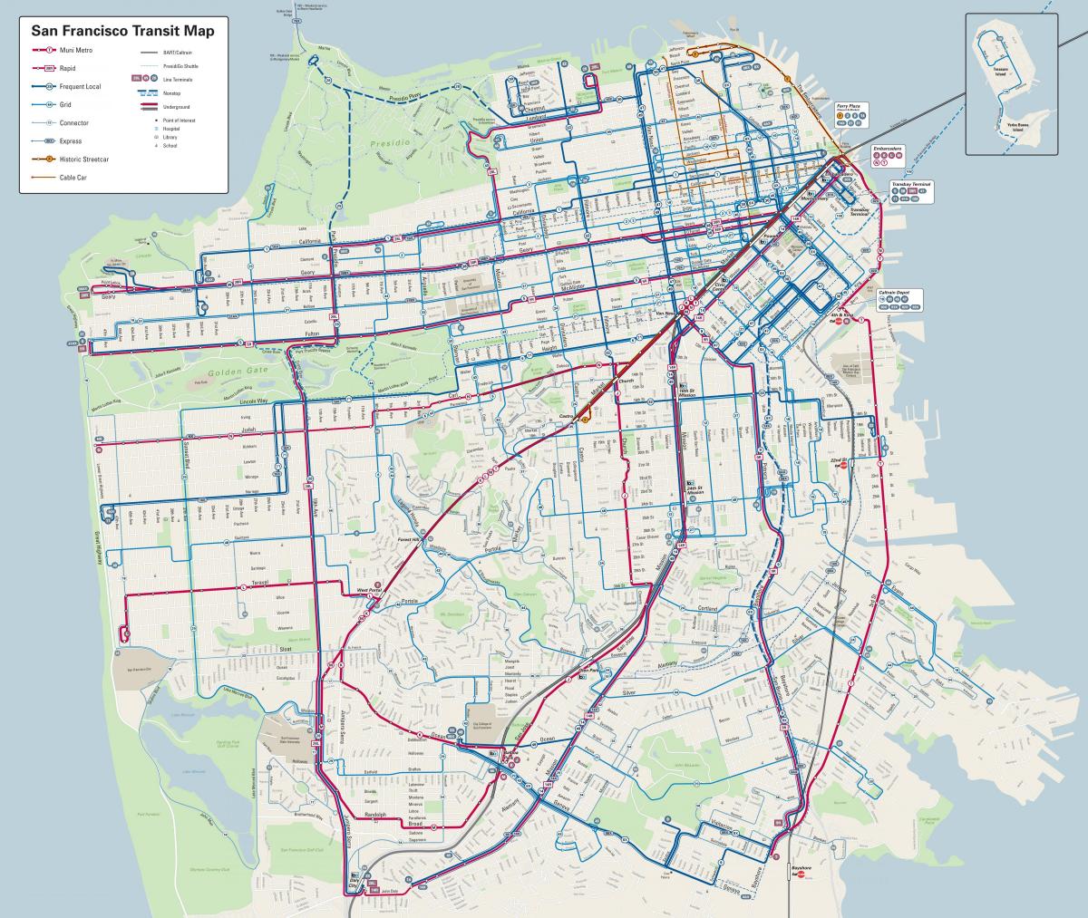 San Francisko linja autobusi hartë