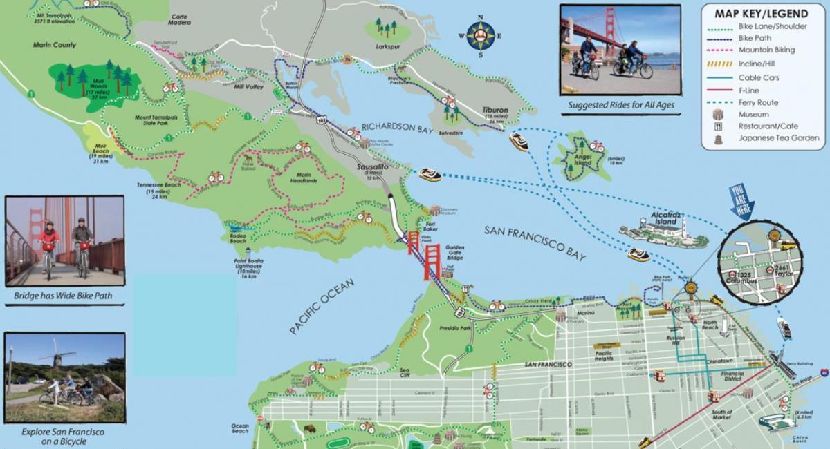 Harta e San Franciskos bike tour