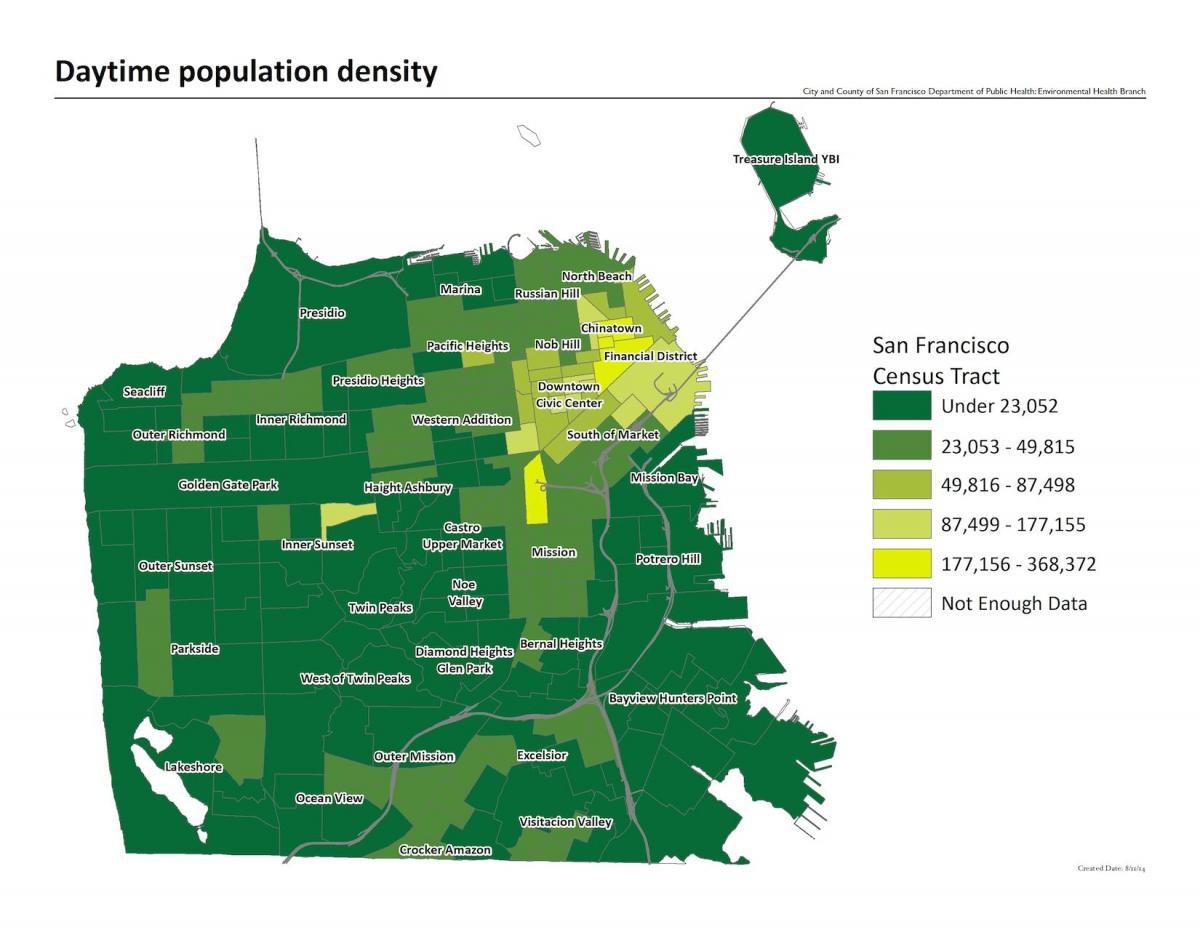 Harta e San Franciskos dendësia e popullsisë