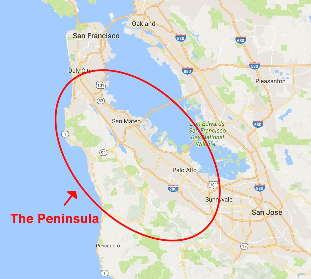 Harta e San Franciskos gadishullin 