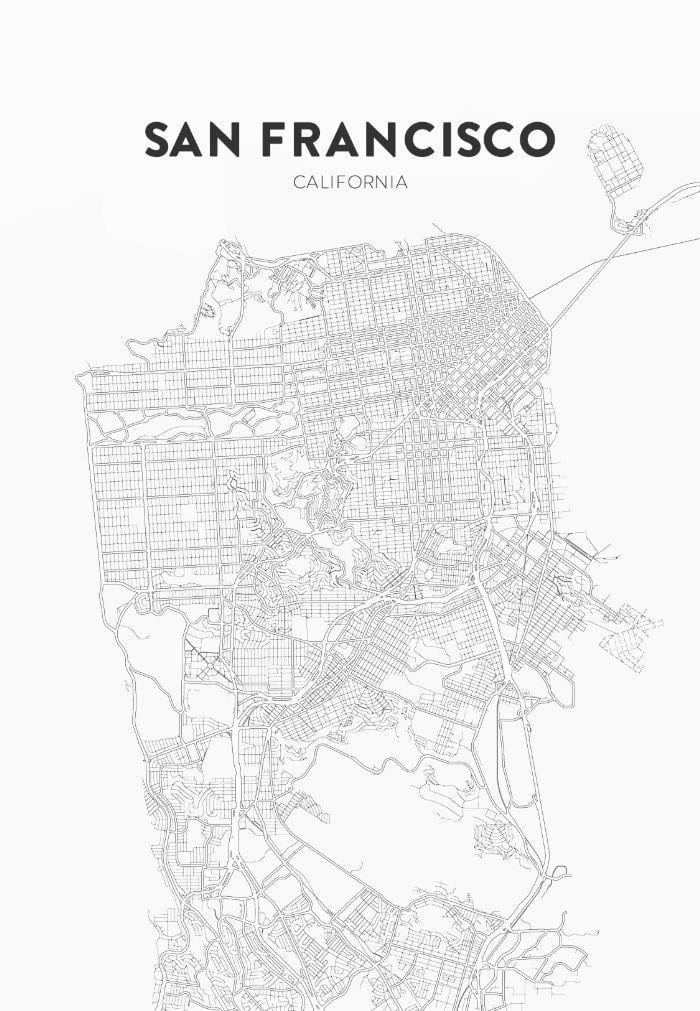 print harta e San Franciskos