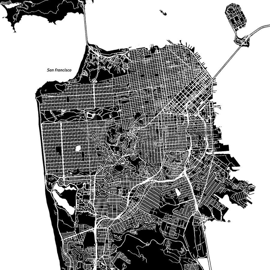 Harta e San Franciskos vektor