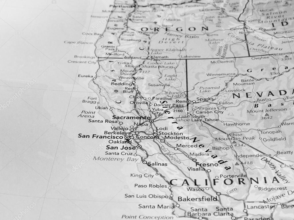 bardh e zi dhe hartën e San Franciskos