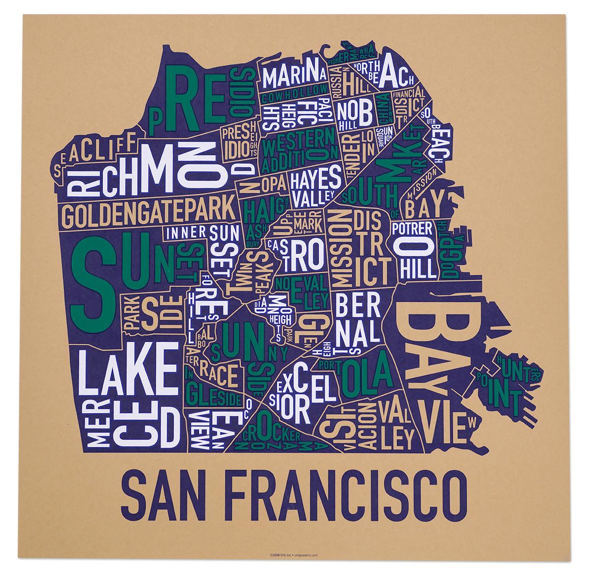 San Francisko lagje hartë poster