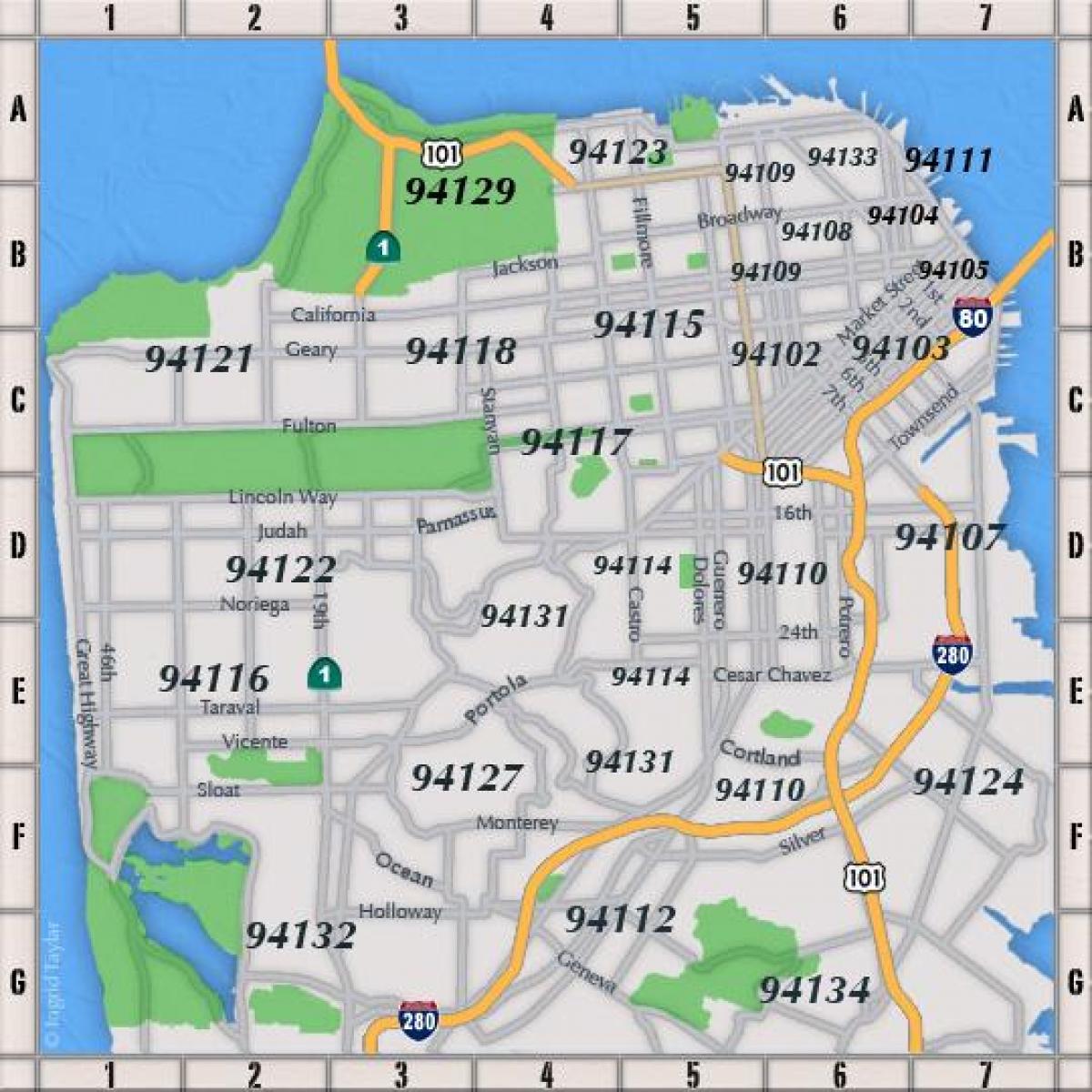 San Francisko kodi postar hartë