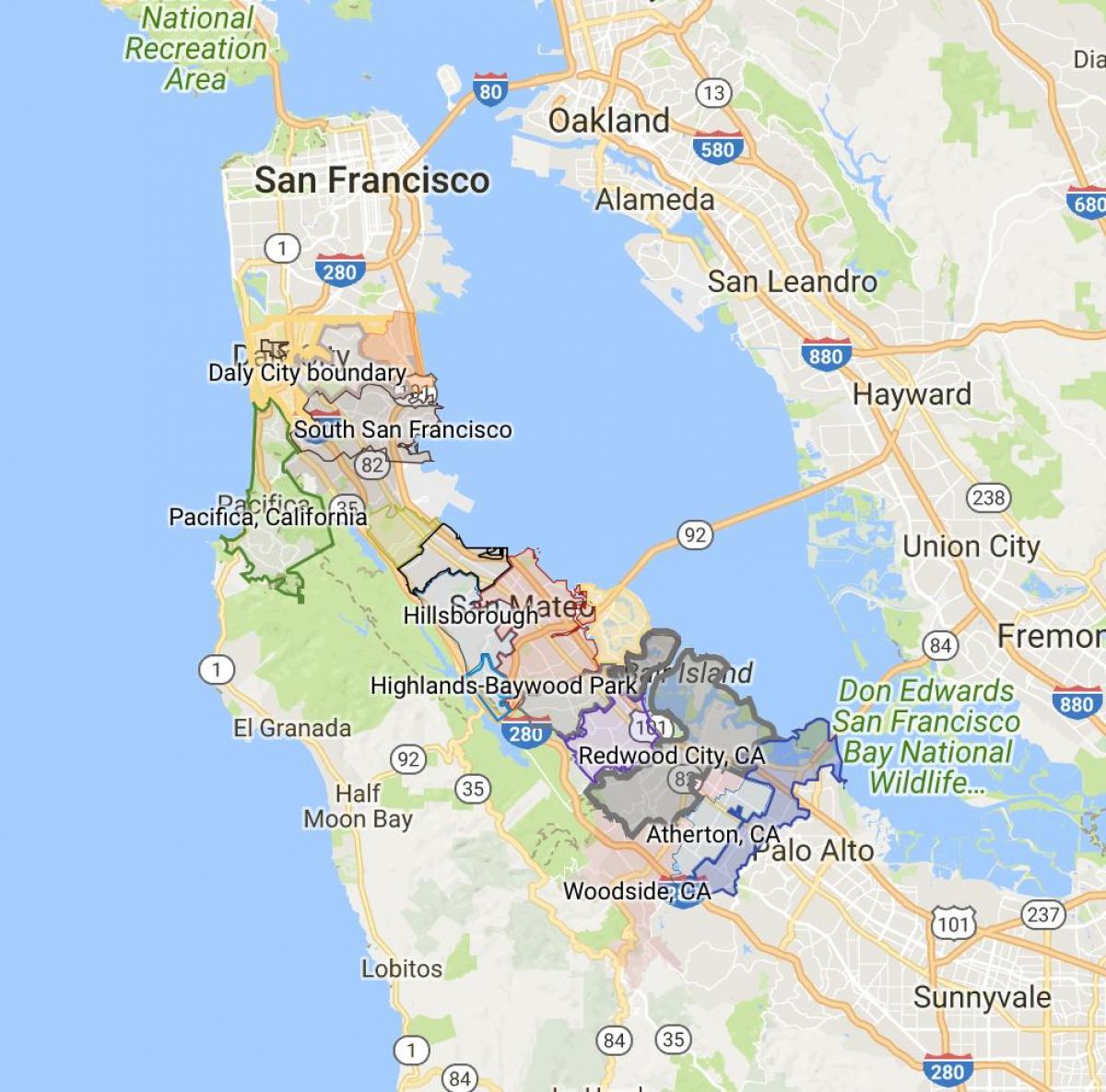 Harta e San Franciskos kufijve të qytetit