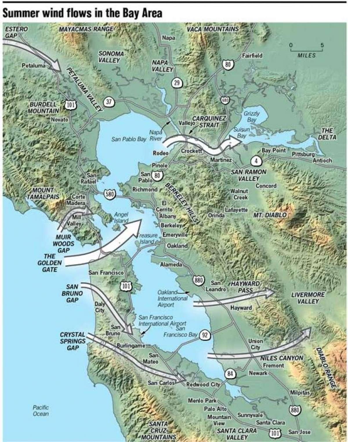 Harta e San Franciskos microclimate
