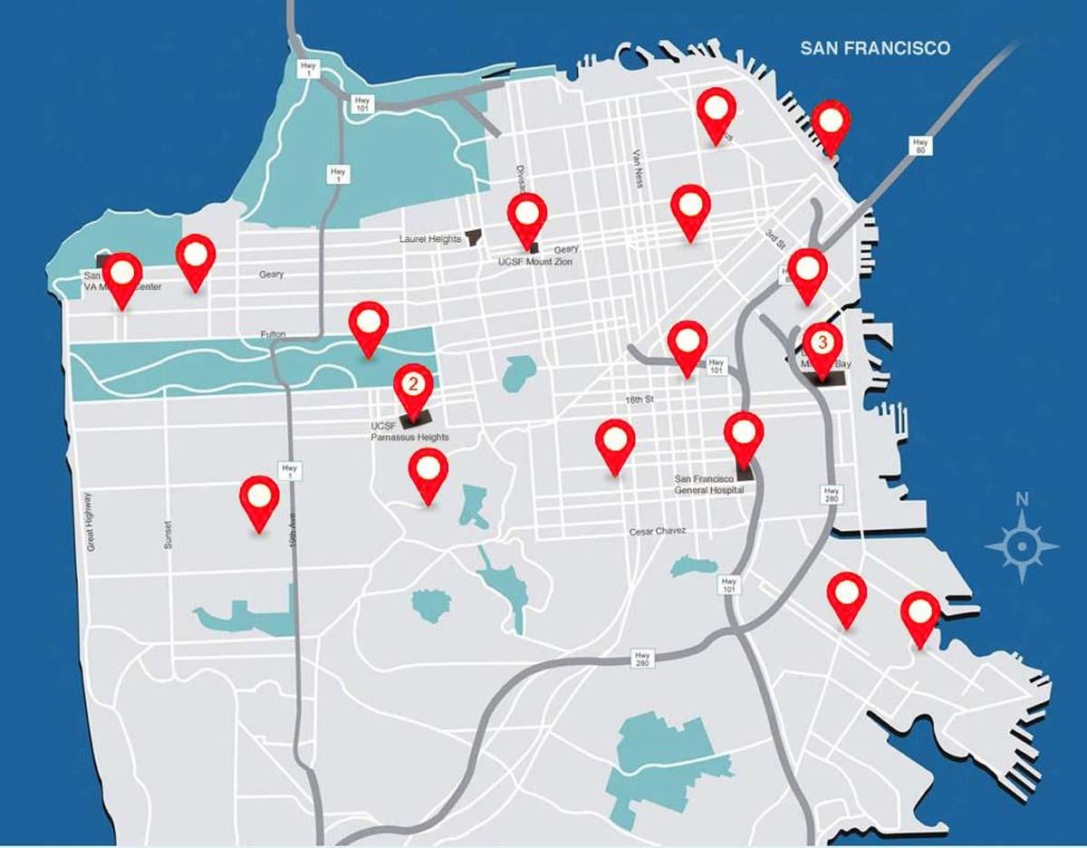 Harta e San Franciskos spitalet