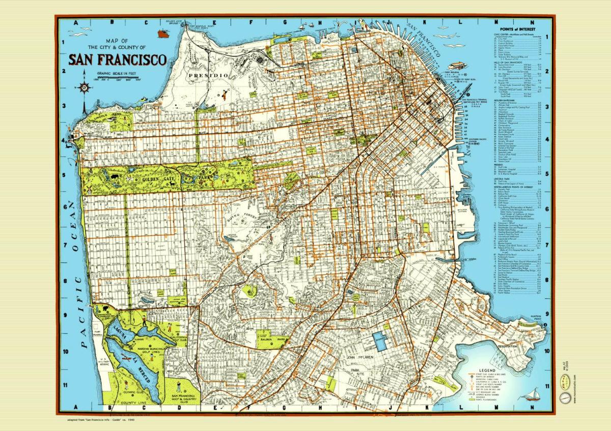 Harta e San Franciskos rrugë posterin