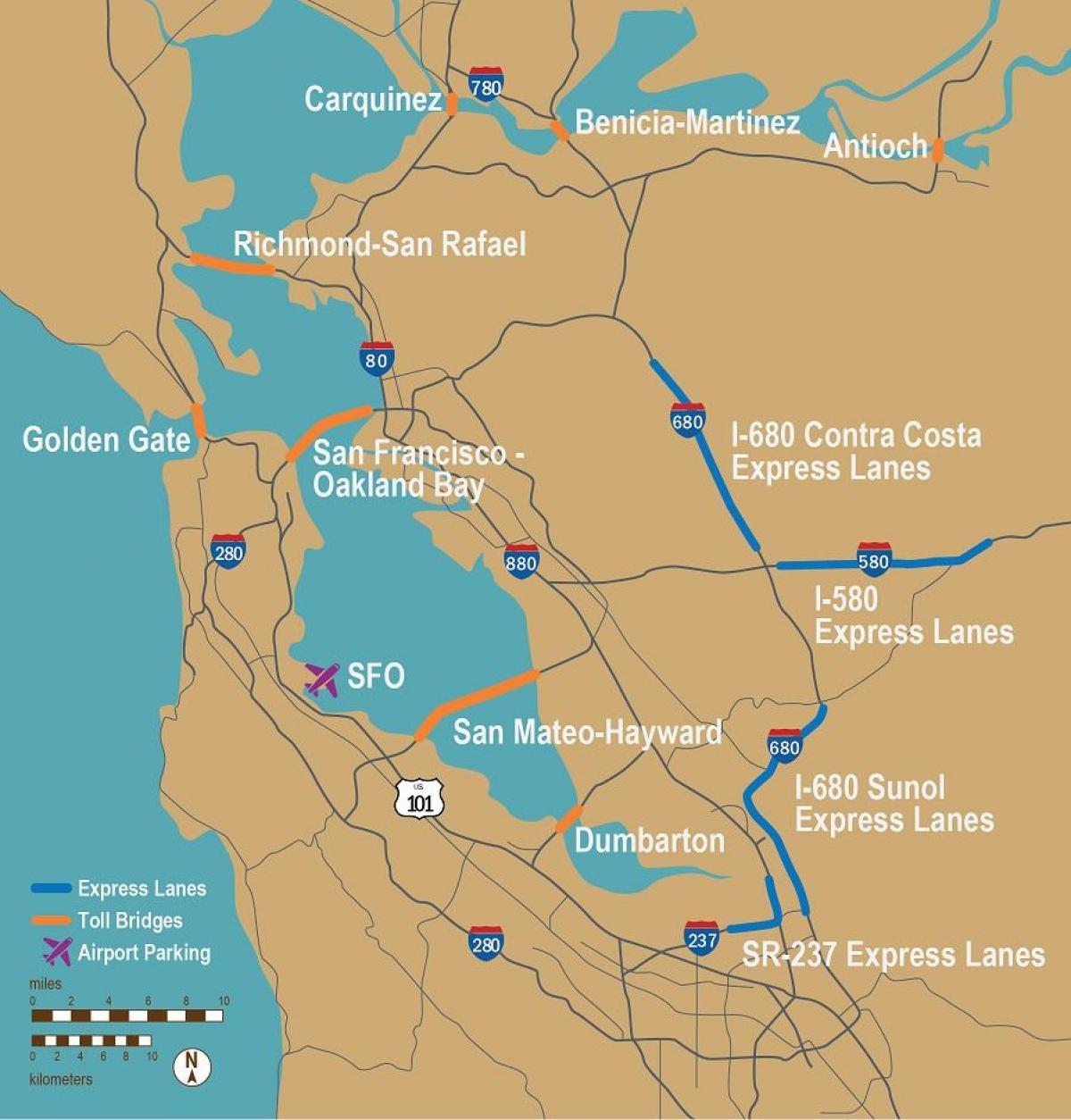 taksë e rrugëve të San Franciskos hartë