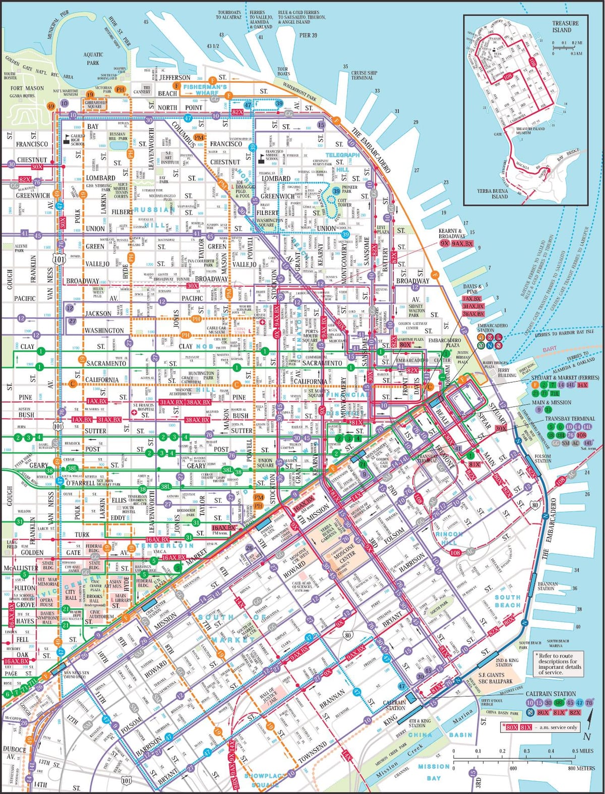San Francisko publike transit hartë