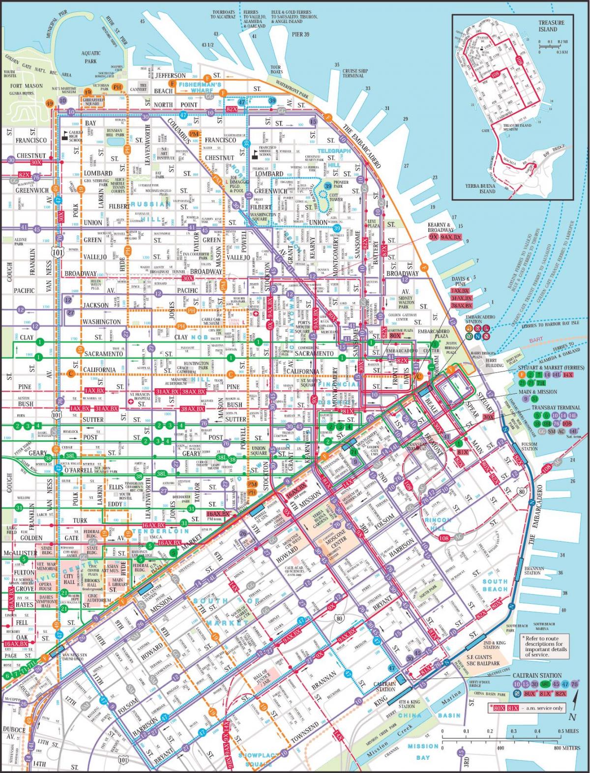 San Francisko publike transit hartë