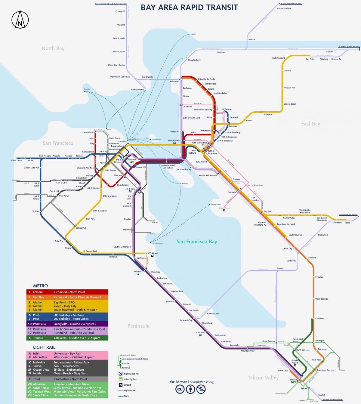 San Francisko metro sistemit hartë