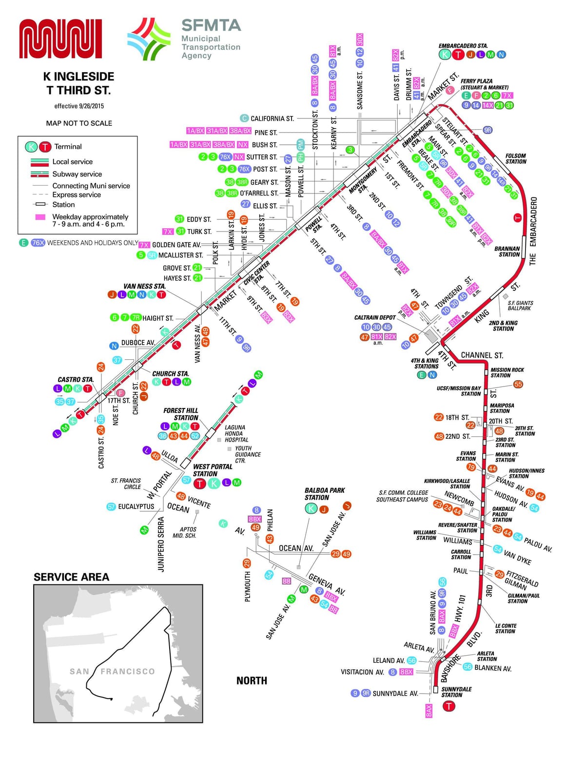 San Francisko autobusi i qytetit hartë