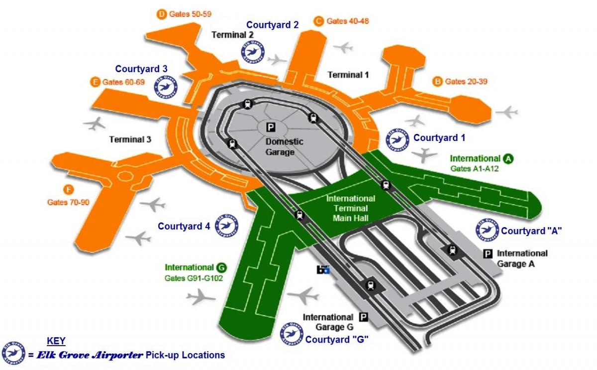 SFO ndërkombëtare terminal ardhje hartë