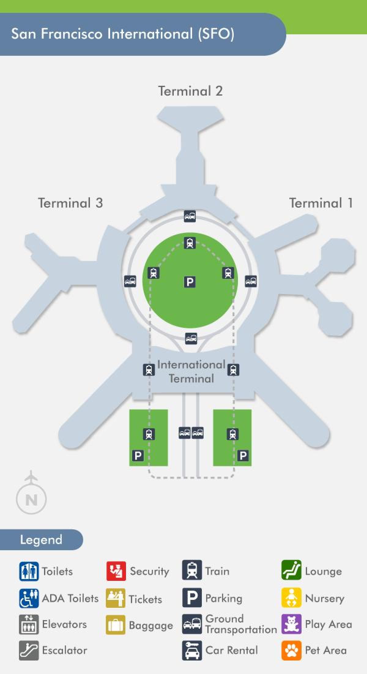 Harta e SFO airport terminal 1