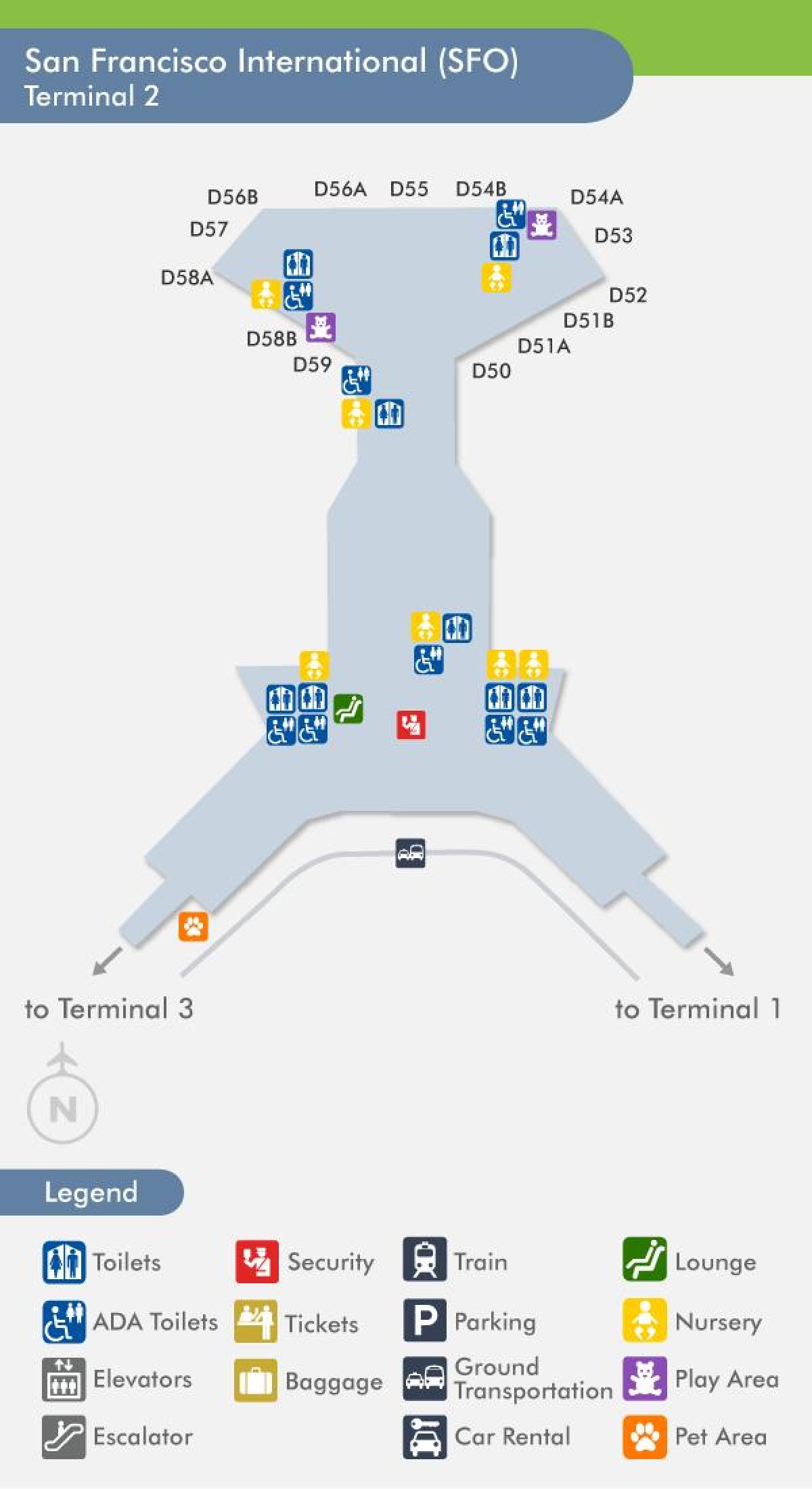San Francisko airport terminal 2 harta