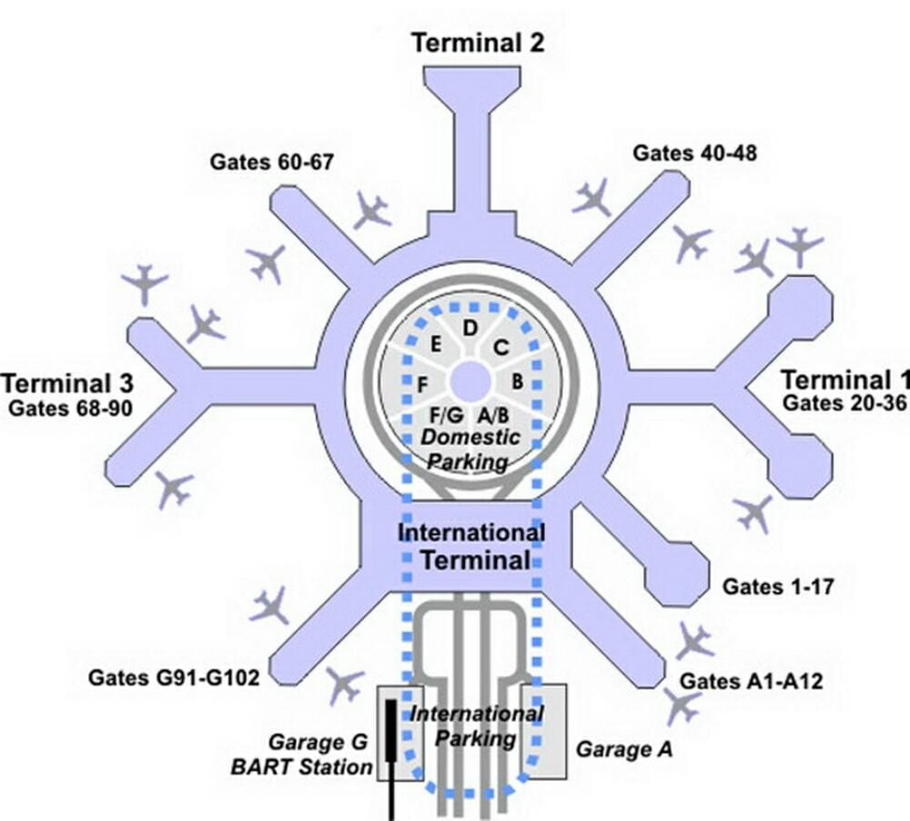Harta e SFO terminal g
