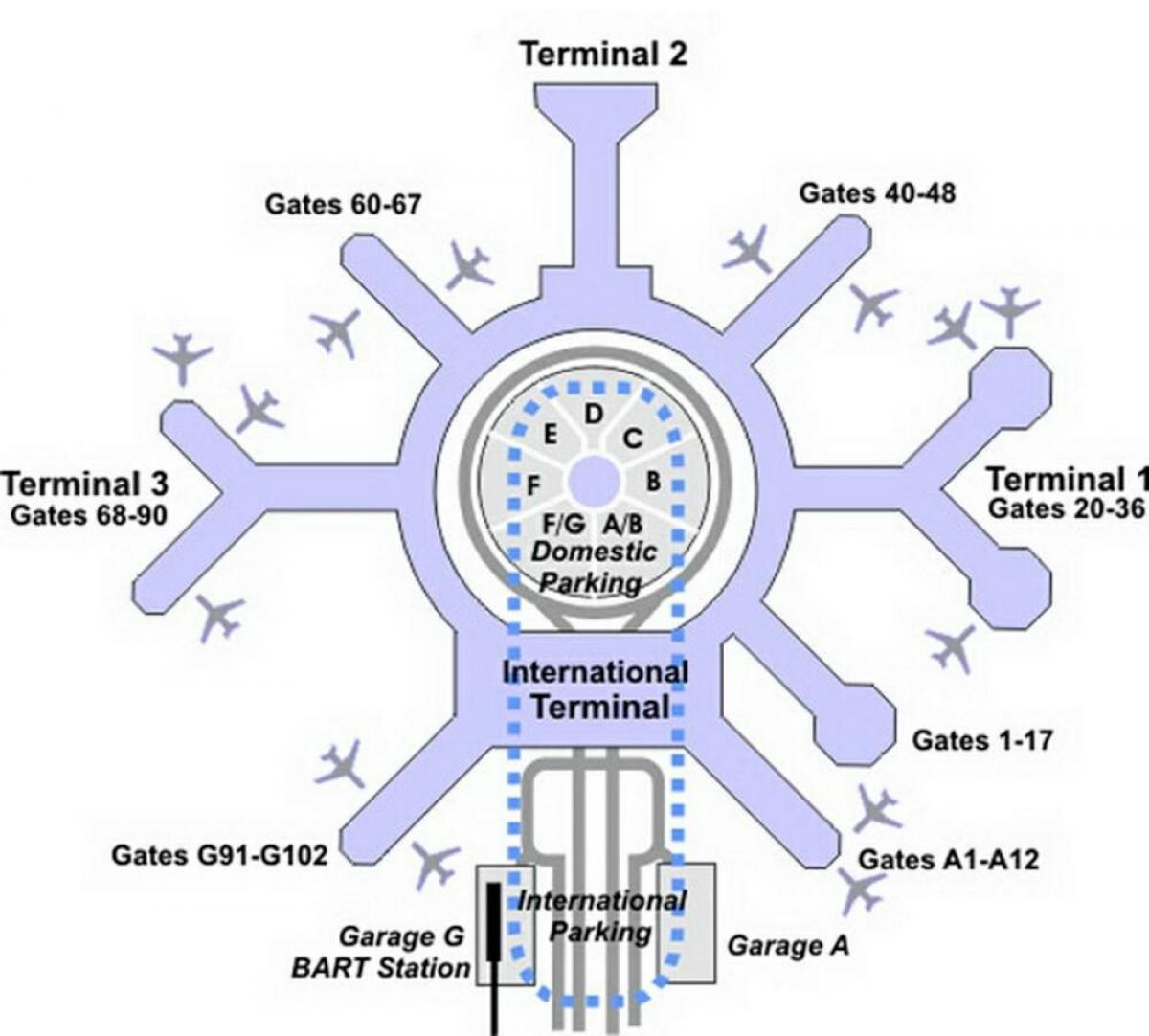 Harta e SFO terminal g