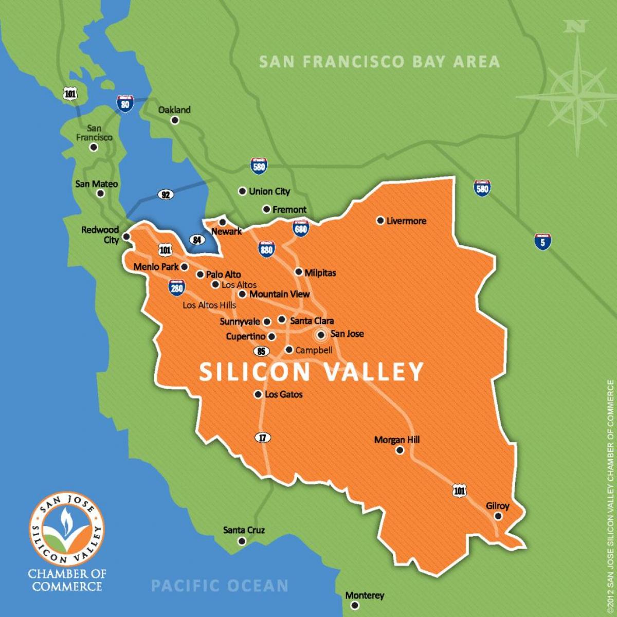 silicon valley në hartë të botës